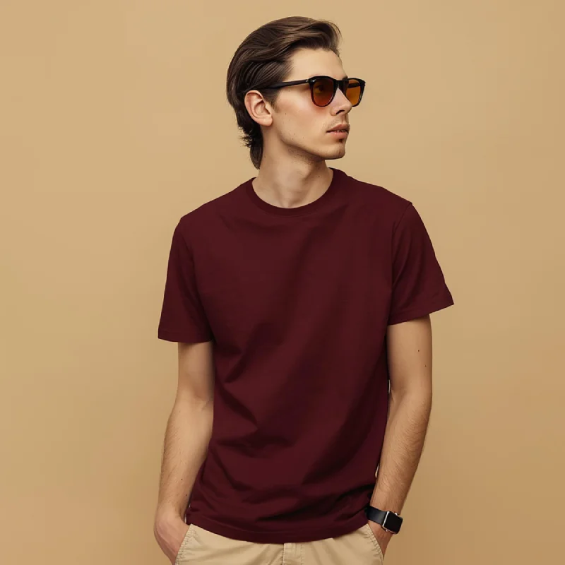 Men Printed Round Neck Pure Cotton T-Shirt